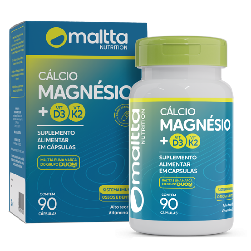 Cálcio + Magnésio + K2 + D3 90 cápsulas